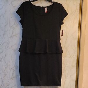 No Boundaries Elegant Black Peplum Mini Dress